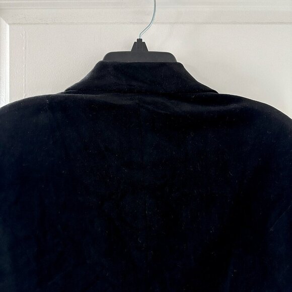 Vintage Y2K Rafaella Black Velvet Peplum Blazer Single Button Jacket Size 14 - Picture 8 of 13